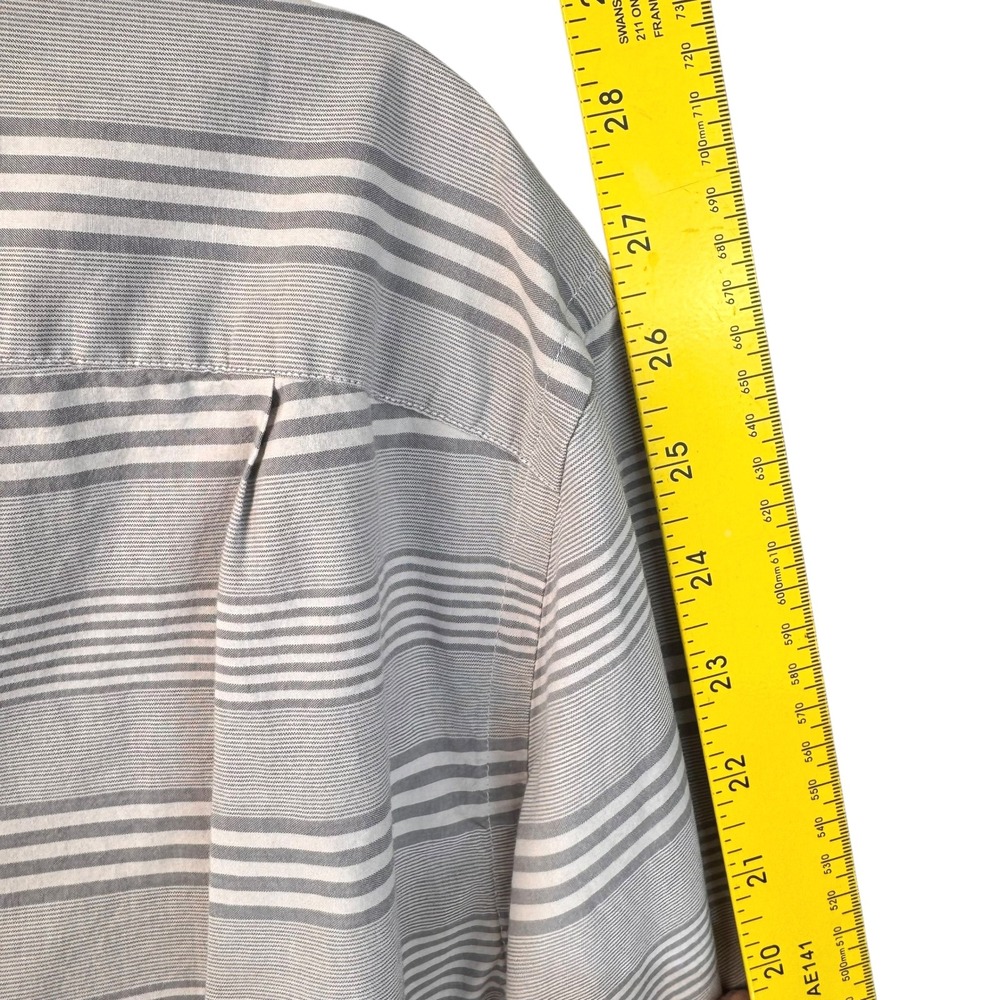 J Crew Shirt Mens Large Gray Striped Long Sleeve Button Down 100% Cotton Casual‎ - Picture 7 of 12